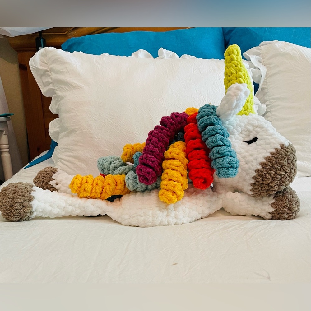 Unicorn- Handmade Crocheted Snuggle-Unicorn